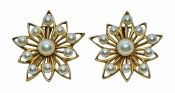 Vintage Cultured Pearl 14kt. Earrings