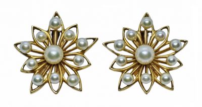 Vintage Cultured Pearl 14kt. Earrings