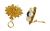 Vintage Cultured Pearl and Floral Nugget Earrings