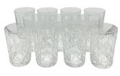 Vintage Cut Crystal Cross & Olive 6oz Flat Tumblers 