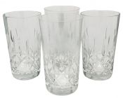 Vintage Cut Crystal Cross & Olive Water Tumblers / Highball Glasses