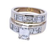 Vintage Diamond 18kt Wedding Ring Set