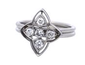 Vintage Diamond Quatrefoil 18kt Ring