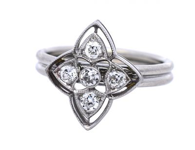 Vintage Diamond Quatrefoil 18kt Ring