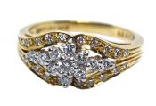 Vintage Diamond Cluster 14kt Ring