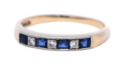 Vintage Diamond and Sapphire 14kt Band