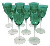 Vintage Emerald Green Wine Glasses