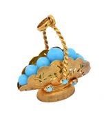Vintage Faux Turquoise 18kt Pendant