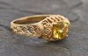 Vintage Inspired .95ct Solitaire Yellow Sapphire 18kt Engagement Ring