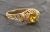 Vintage Inspired .95ct Solitaire Yellow Sapphire 18kt Engagement Ring