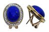 Vintage Lapis Lazuli Diamond 14kt. Earrings