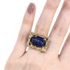 Vintage Lapis Lazuli Nugget Solitaire 14kt. Ring