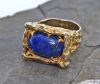 Vintage Lapis Lazuli Nugget Solitaire 14kt. Ring