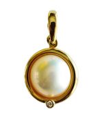 Vintage Mabè Pearl and Diamond Pendant