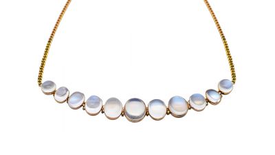 Vintage 20.86ct Moonstone 14kt Necklace