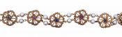 Vintage Cultured Pearl Sapphire Amethyst 14kt Bracelet