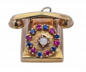 Vintage Pearl 10kt Telephone Charm