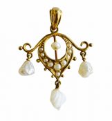 Vintage Keshi Pearl 14kt Pendant