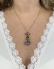 Vintage Peridot Amethyst and Diamond Pendant