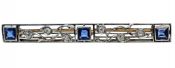 Vintage Sapphire and Diamond Bar Brooch