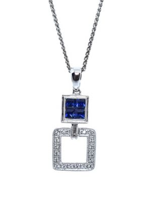 Vintage Sapphire and Diamond Pendant