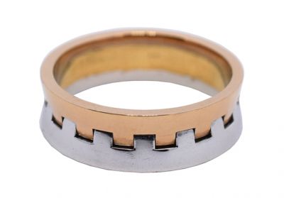 Vintage Square Notched 18kt Two-Tone Band