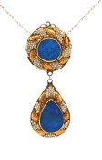 Vintage Synthetic Opal 14kt Necklace