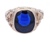 Vintage Synthetic Sapphire 10kt Ring
