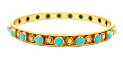Vintage Turquoise 18kt Bangle