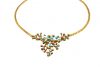 Vintage Turquoise and Pearl 18kt Necklace