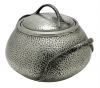 W J Myatt & Co. Hammered Pewter Biscuit Barrel, England, circa 1910-20