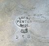 W J Myatt & Co. Hammered Pewter Biscuit Barrel, England, circa 1910-20