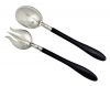 Wilcox Silver Plate Co. Ebony Handled Salad Servers circa 1900-10