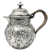 William IV Sterling Silver Repousse Hot Water Pot London 1832