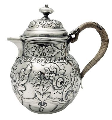 William IV Sterling Silver Repousse Hot Water Pot London 1832