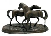 After Antoine Louis Barye Bronze Horse Sculpture 