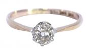 Antique .56ct Old Mine Cut Diamond Solitaire Engagement Ring in 9kt Yellow Gold