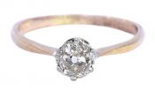 Antique .52ct Old Mine Cut Diamond Solitaire Engagement Ring in 9kt Yellow Gold