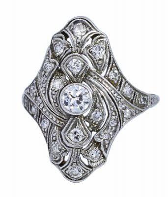 Antique .81ct Old European Diamond Ring in Platinum