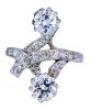 Antique 1.05ct Diamond Toi et Moi Engagement Ring in Platinum 