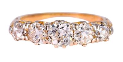 Antique 1.27ct Old European Cut Diamond Engagement Ring in 18kt Yellow Gold