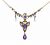 Antique 2.83ct Amethyst and Freshwater Pearl 14kt Lavalier Necklace