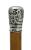 Antique Chinese Export Silver Topped  Malacca Walking Stick