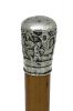 Antique Chinese Export Silver Topped  Malacca Walking Stick