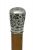 Antique Chinese Export Silver Topped  Malacca Walking Stick