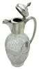 Antique English Cut Crystal & Sterling Silver Claret Jug, Birmingham 1917