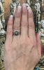Antique .25ct Rose Cut Diamond Ring in 14kt Yellow Gold and Silver
