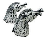 Archimedes Seguso Murano Bianco Nero Fantasy Series Horse Heads