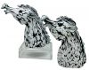 Archimedes Seguso Murano Bianco Nero Fantasy Series Horse Heads