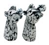 Archimedes Seguso Murano Bianco Nero Fantasy Series Horse Heads